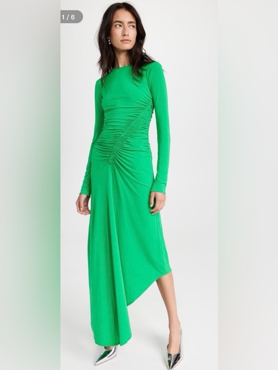 A.L.C. Dresses & Skirts - A.L.C. Emerald Green Long-Sleeve Ruched Midi Dress